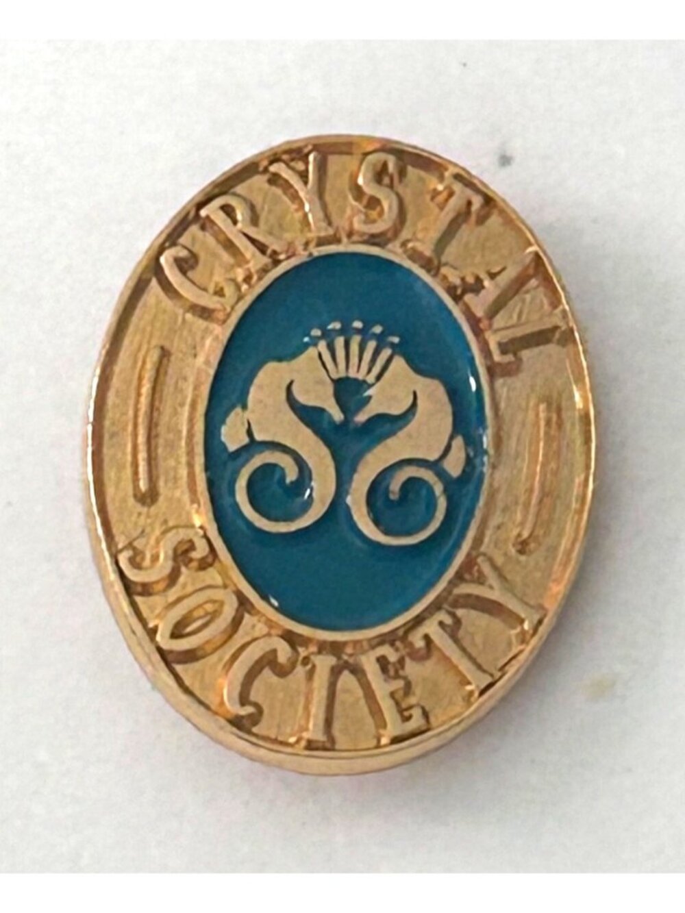 Crystal Cruises Society Seahorse Logo Enamel Lapel Pin Cruise Ship Advertising
